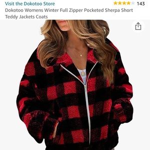 Plaid red teddy jacket